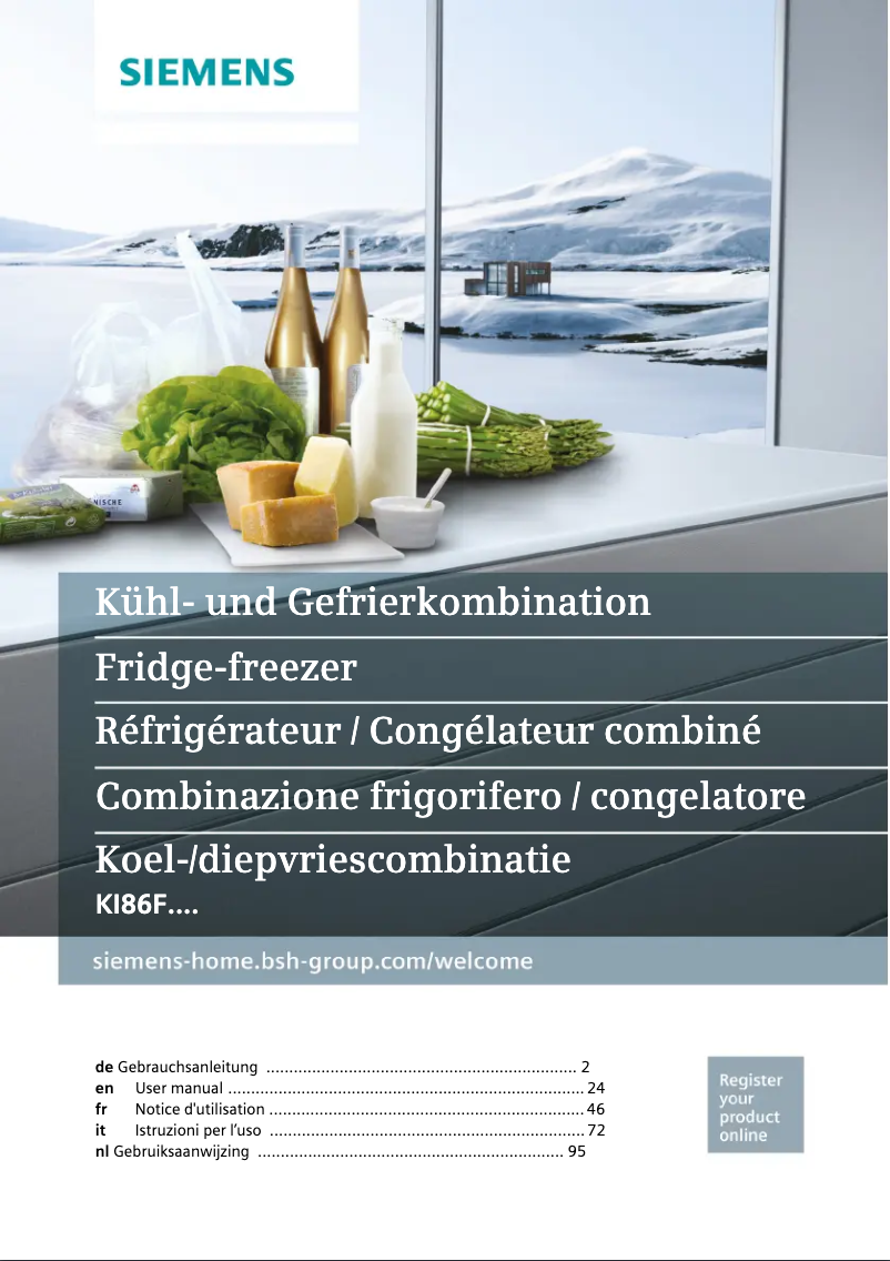 Page 1 de la notice Manuel utilisateur Siemens iQ700 KI86FPD40H