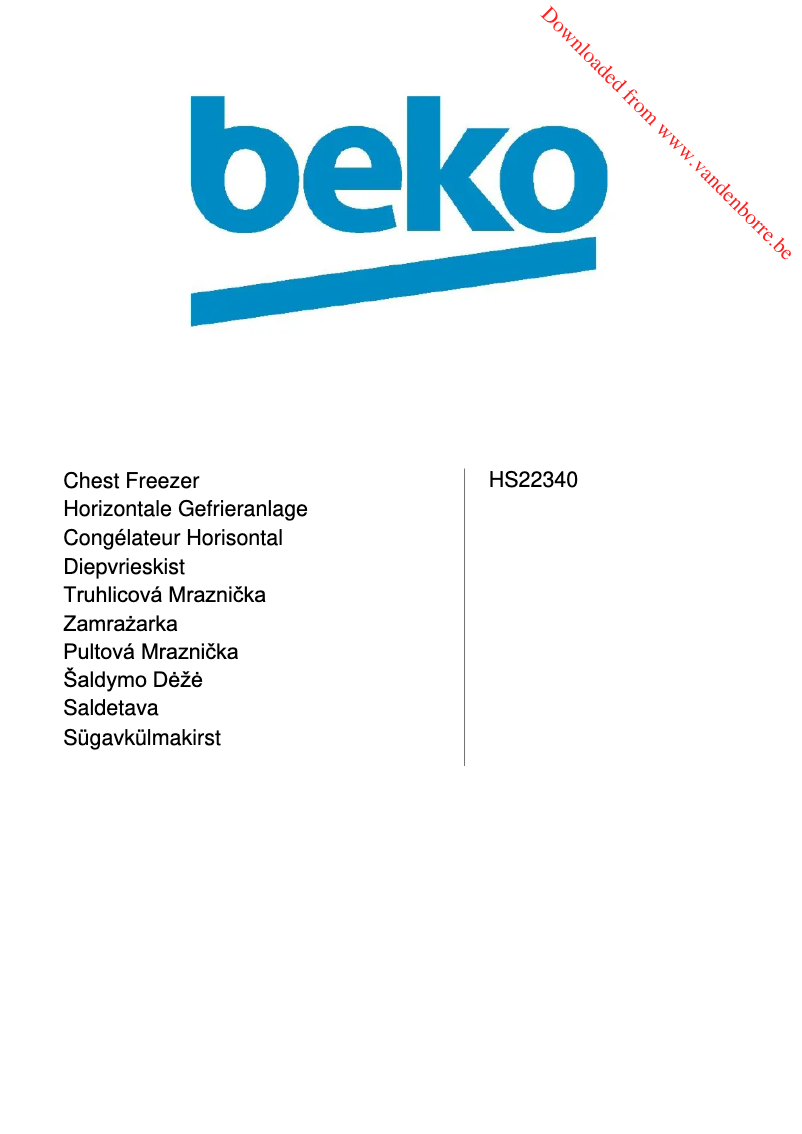 Page n°1 - Manuel utilisateur Beko HS22340