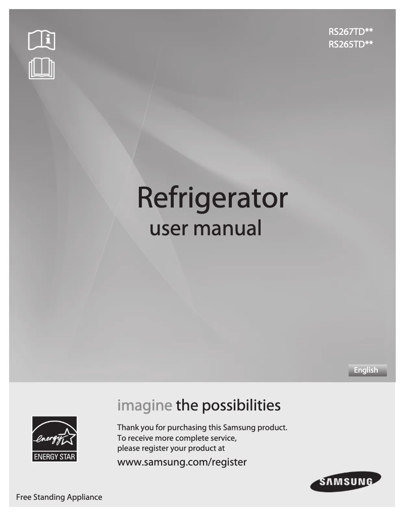 Page 1 de la notice Manuel utilisateur Samsung RS267TDWP
