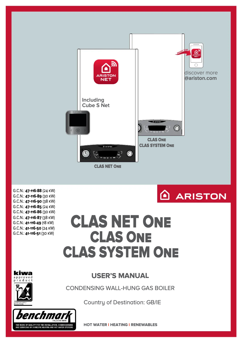 Page 1 de la notice Manuel utilisateur Ariston Thermo CLAS One 38