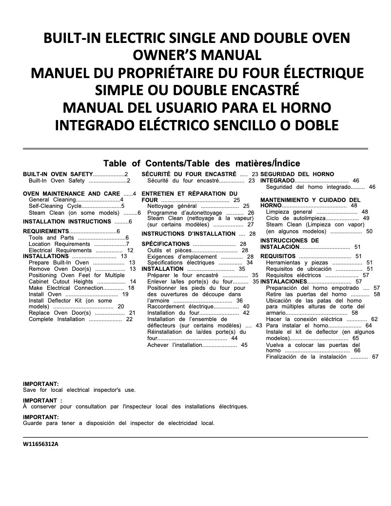 Image de la première page du manuel de l'appareil WOD51EC0HB