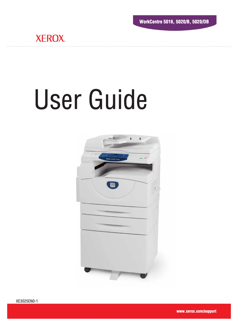 Page 1 de la notice Manuel utilisateur Xerox WorkCentre 5020/B