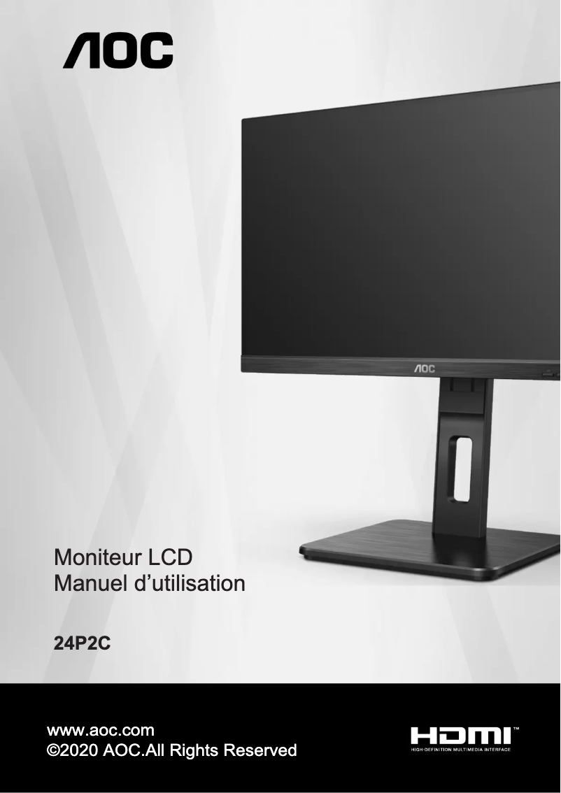 Page 1 de la notice Manuel utilisateur AOC 24P2C