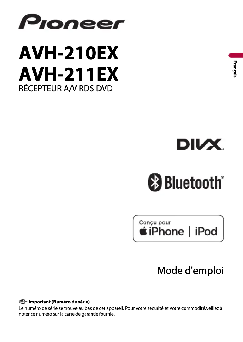 Image de la première page du manuel de l'appareil AVH-211EX
