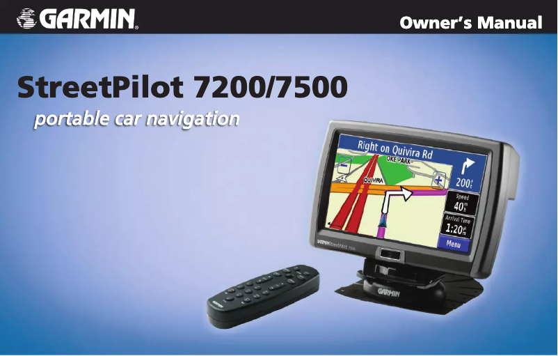 Page 1 de la notice Manuel utilisateur Garmin StreetPilot 7200