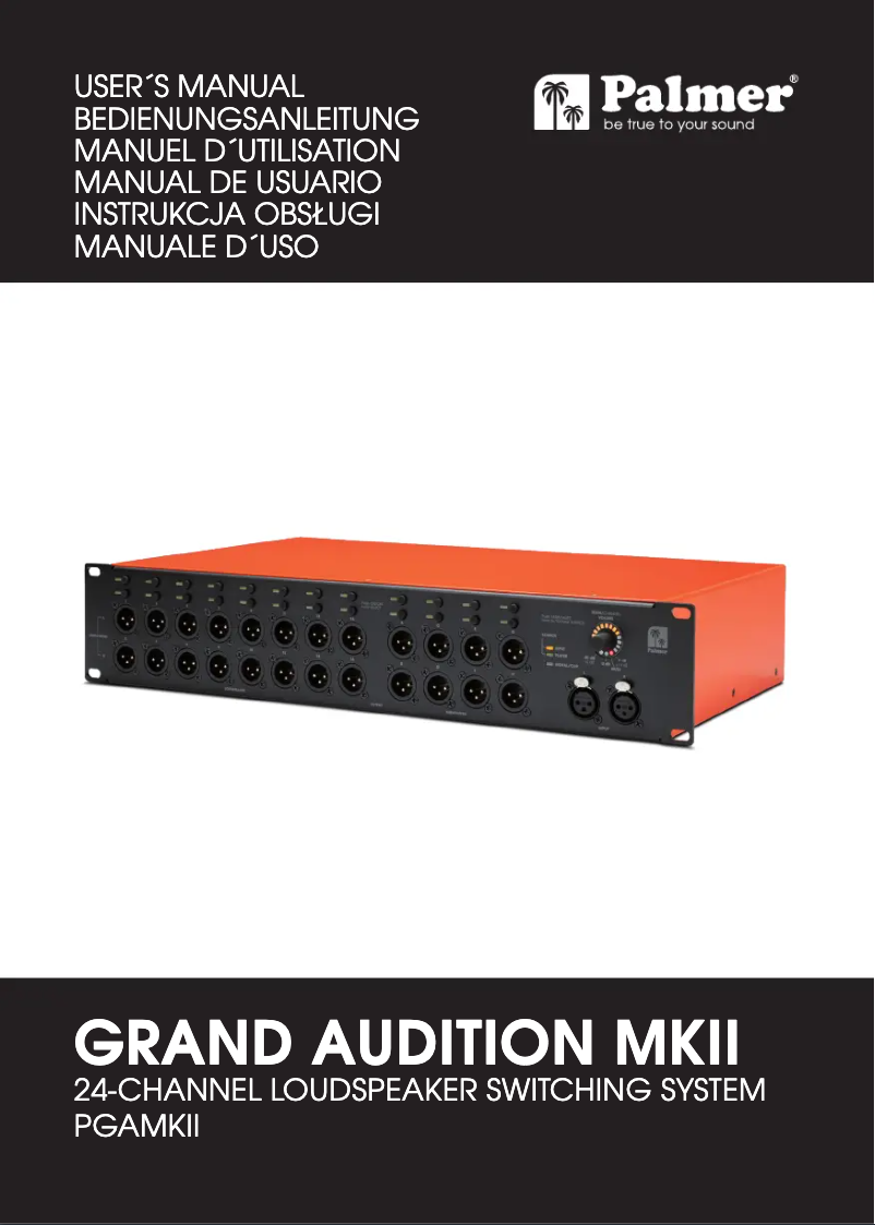 Page 1 de la notice Manuel utilisateur Palmer Grand Audition MKII
