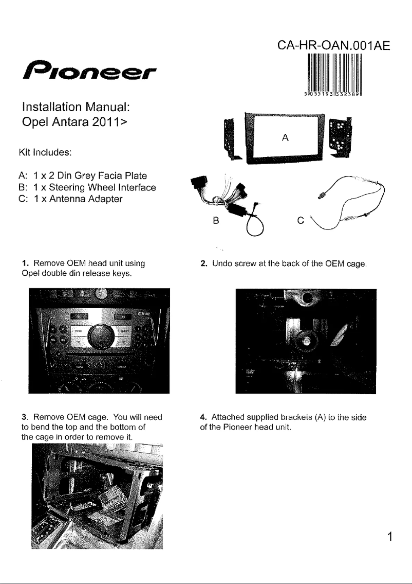 Image de la première page du manuel de l'appareil CA-HR-OAN.001AE