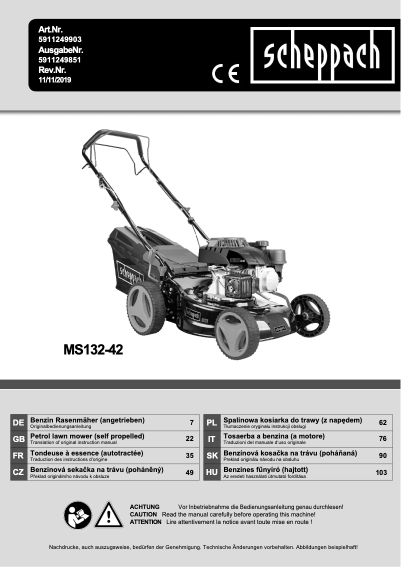 Image de la première page du manuel de l'appareil MP132
