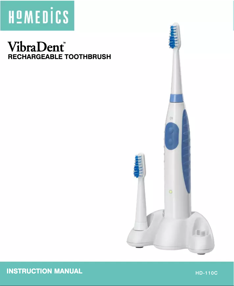 Page 1 de la notice Manuel utilisateur Homedics VibraDent HD-110