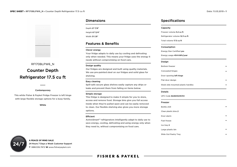 Image de la première page du manuel de l'appareil RF170BLPW6_N
