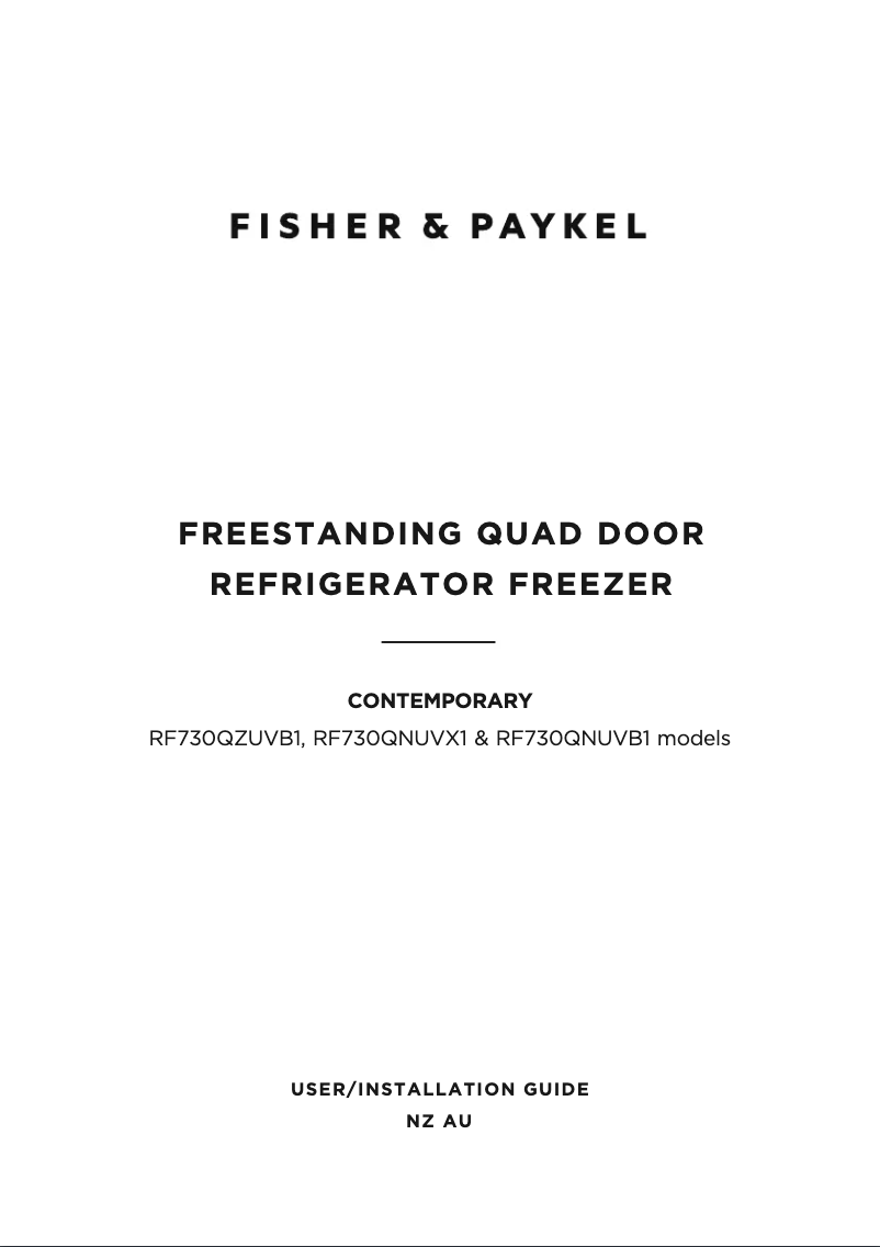 Image de la première page du manuel de l'appareil RF730QNUVB1