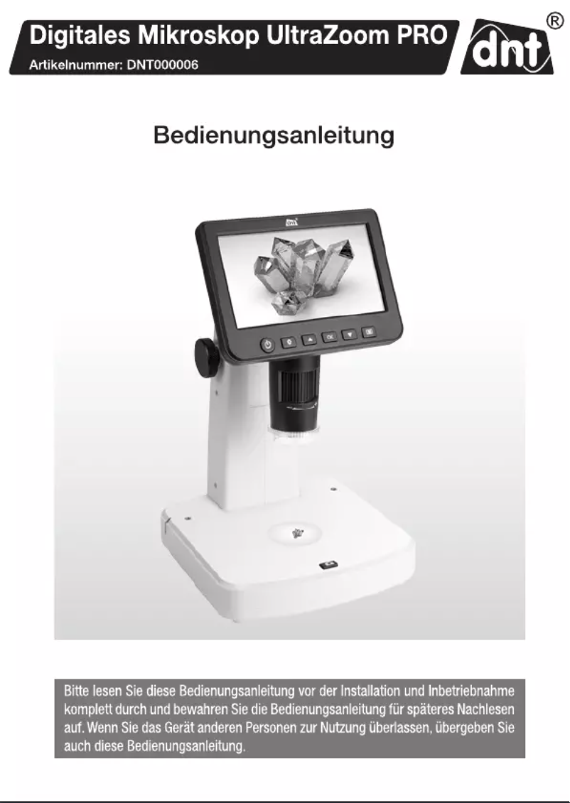 Página 1 del manual Manual de usuario dnt UltraZoom PRO