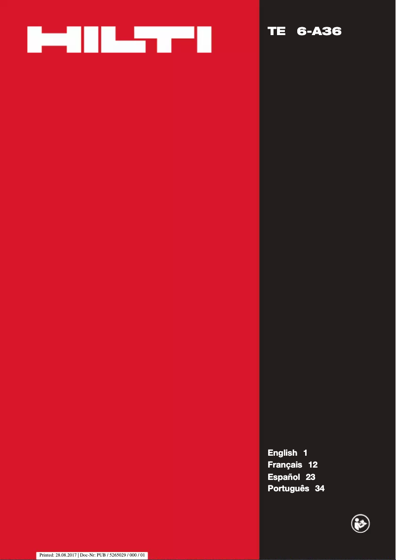 Page n°1 - Manuel utilisateur Hilti TE 6-A36