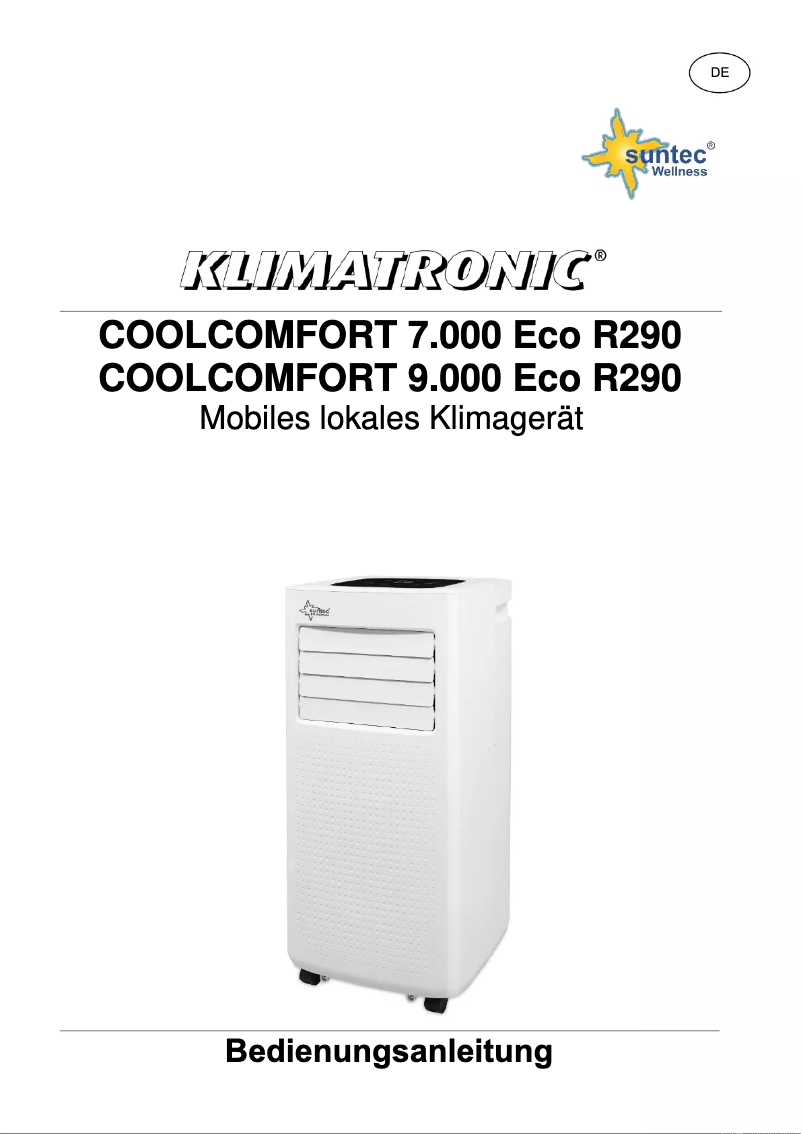 Page 1 de la notice Manuel utilisateur Suntec Klimatronic Coolcomfort 7.000 Eco R290