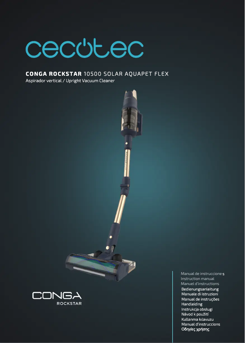 Page 1 de la notice Manuel utilisateur Cecotec Conga Rockstar 10500 Solar AquaPet Flex