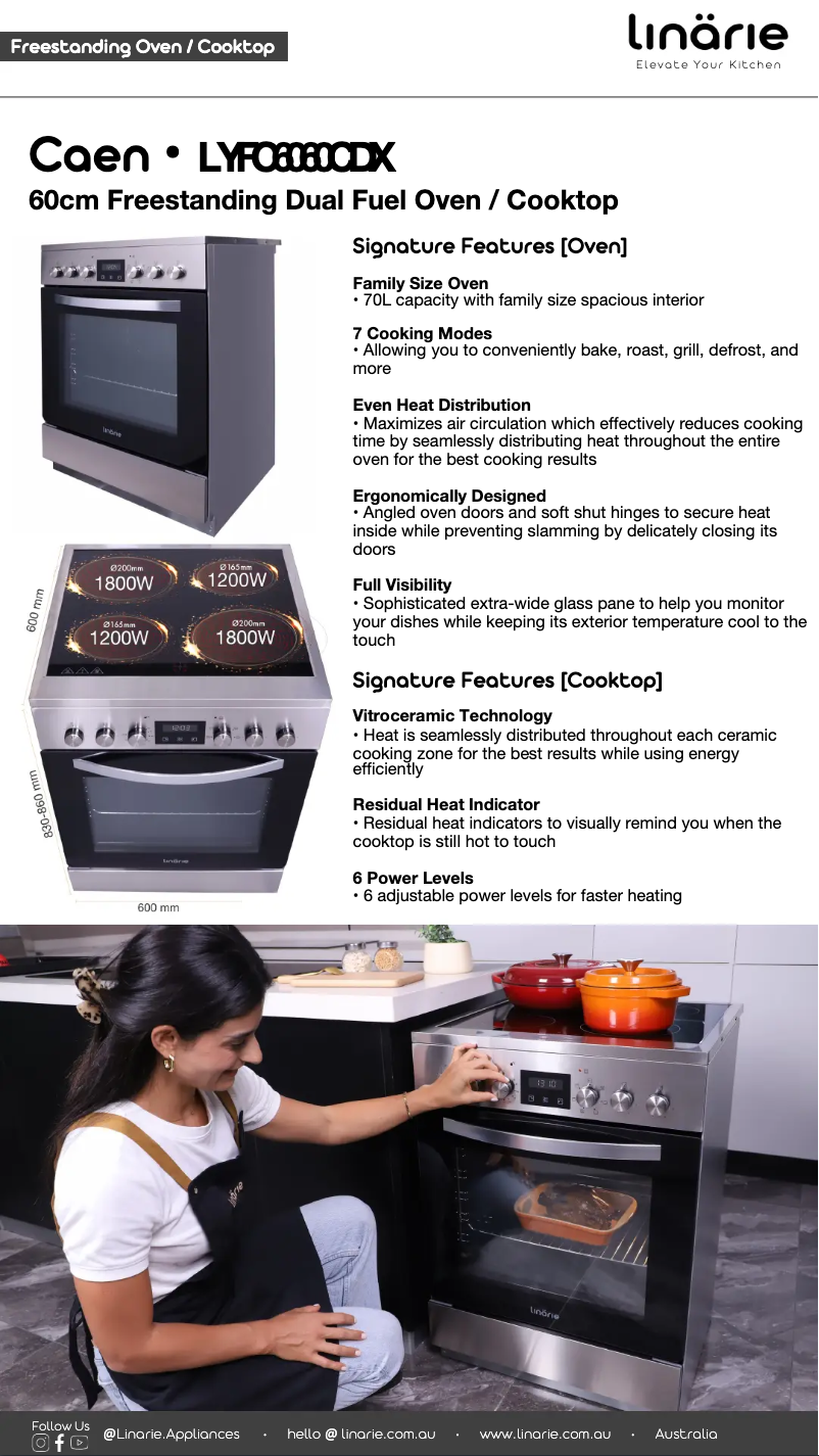 Page 1 de la notice Fiche technique Linarie Cean LYFC6060CDX