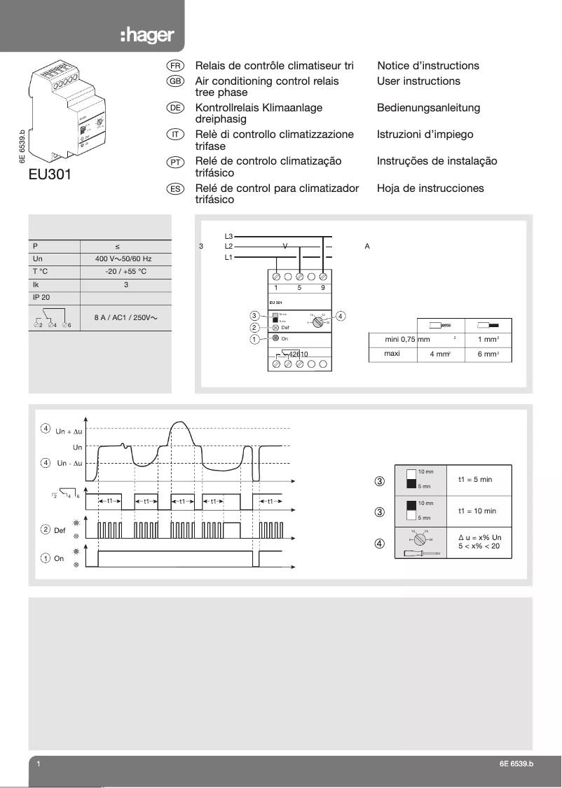 Image de la première page du manuel de l'appareil EU301