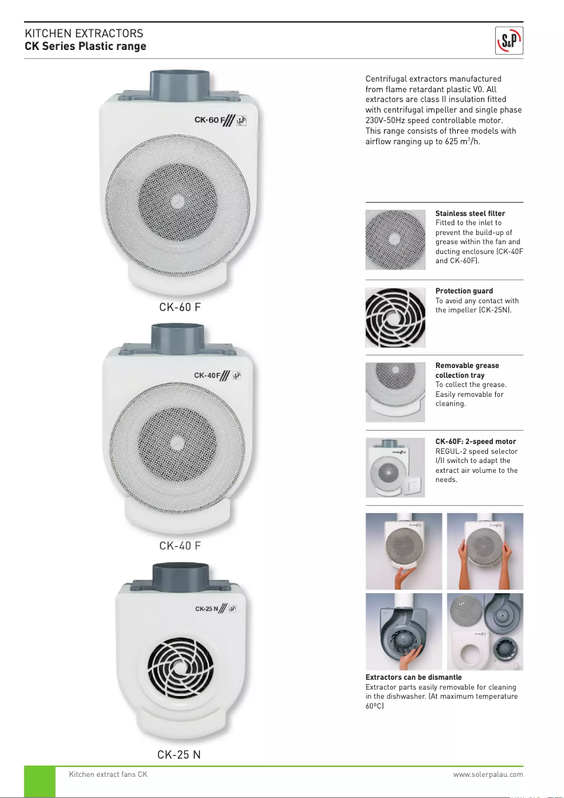 Page 1 de la notice Manuel utilisateur Soler & Palau CK-60 F