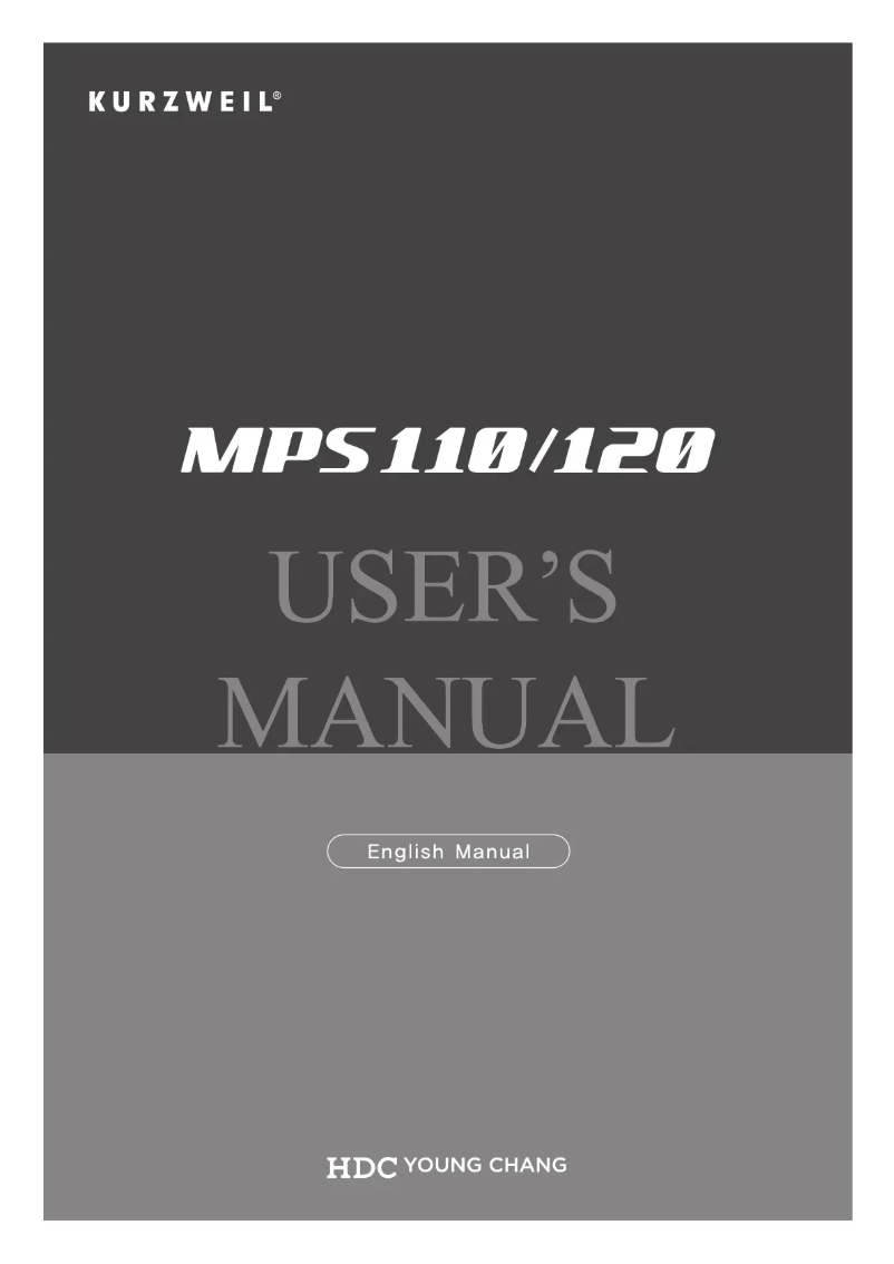 Page n°1 - Manuel utilisateur Kurzweil MPS110