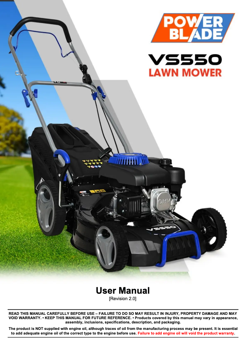 Page n°1 - Manuel utilisateur Powerblade VS550