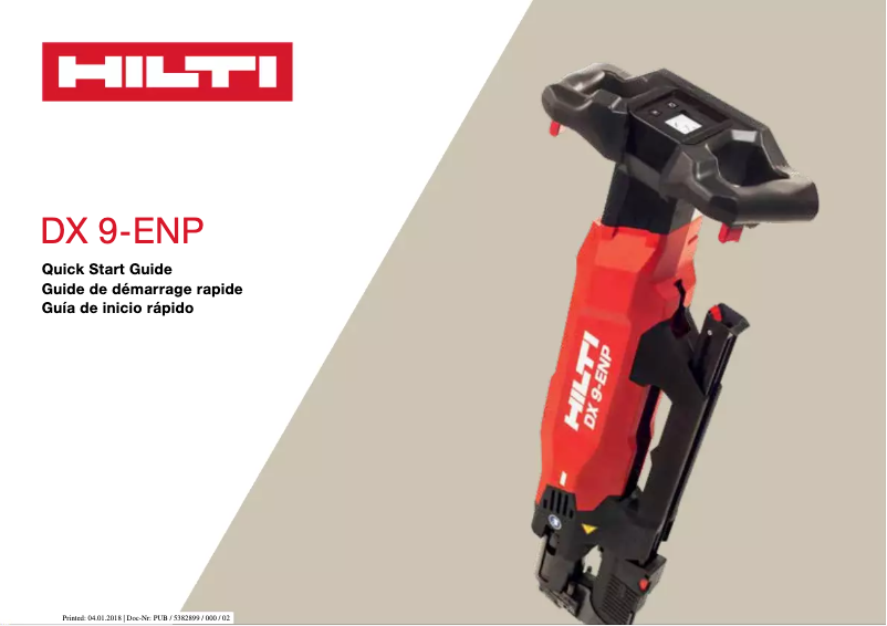 Page 1 de la notice Instructions / montage Hilti DX 9-ENP