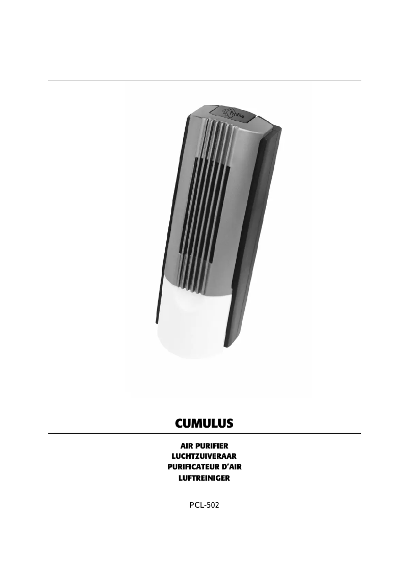 Image de la première page du manuel de l'appareil Cumulus PCL-502