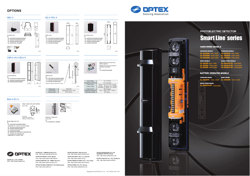 Page n°1 - Fiche technique Optex SL-650QDM