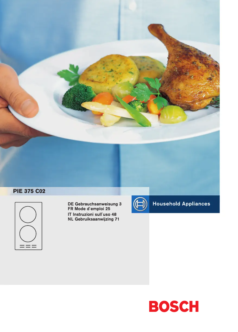 Page 1 de la notice Manuel utilisateur Bosch PIE375C03