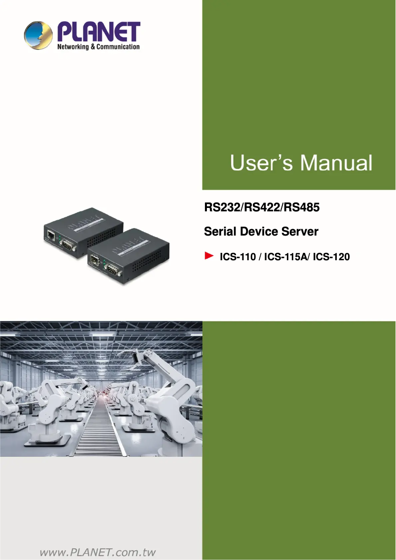 Image de la première page du manuel de l'appareil ICS-120