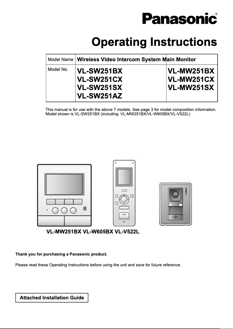 Imagen de la primera página del manual del dispositivo VL-SW251CX