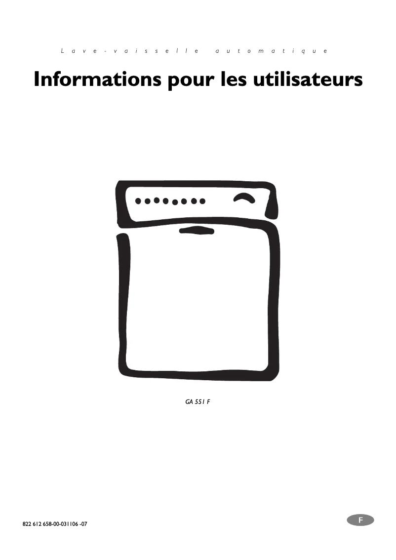 Page 1 de la notice Manuel utilisateur Electrolux GA55F