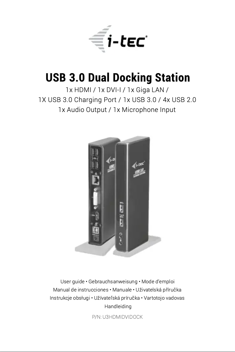 Page n°1 - Manuel utilisateur i-TEC U3HDMIDVIDOCK