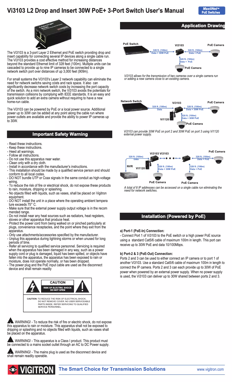 Image de la première page du manuel de l'appareil MaxiiNet VI3103