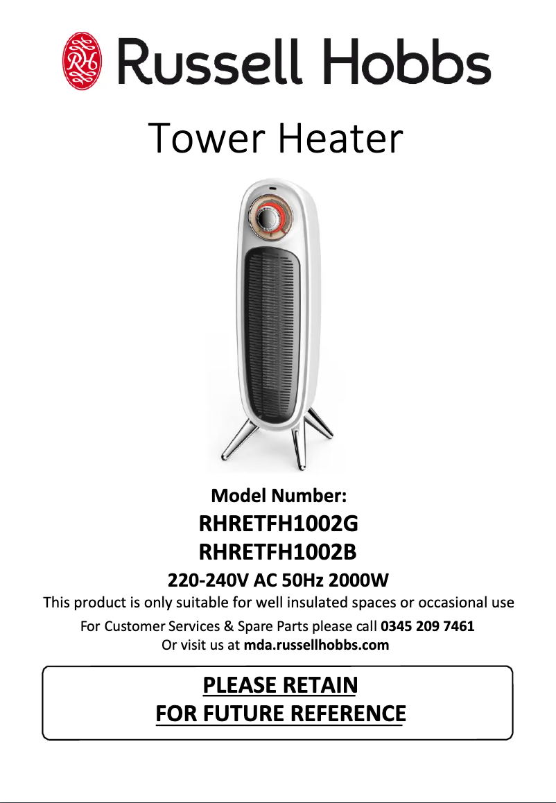 Image de la première page du manuel de l'appareil RHRETFH1002G