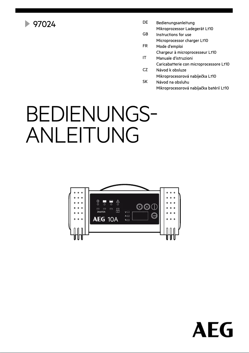 Page 1 de la notice Manuel utilisateur AEG LT10