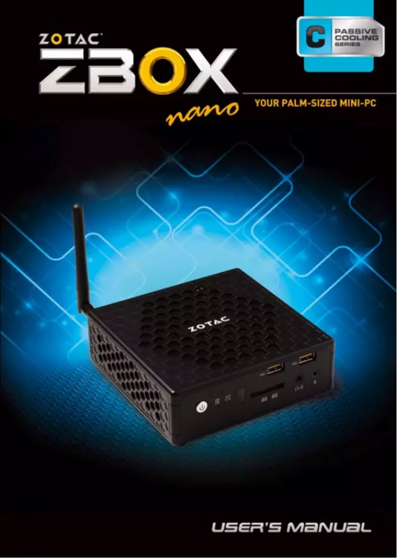 Image de la première page du manuel de l'appareil ZBOX CI520-nano