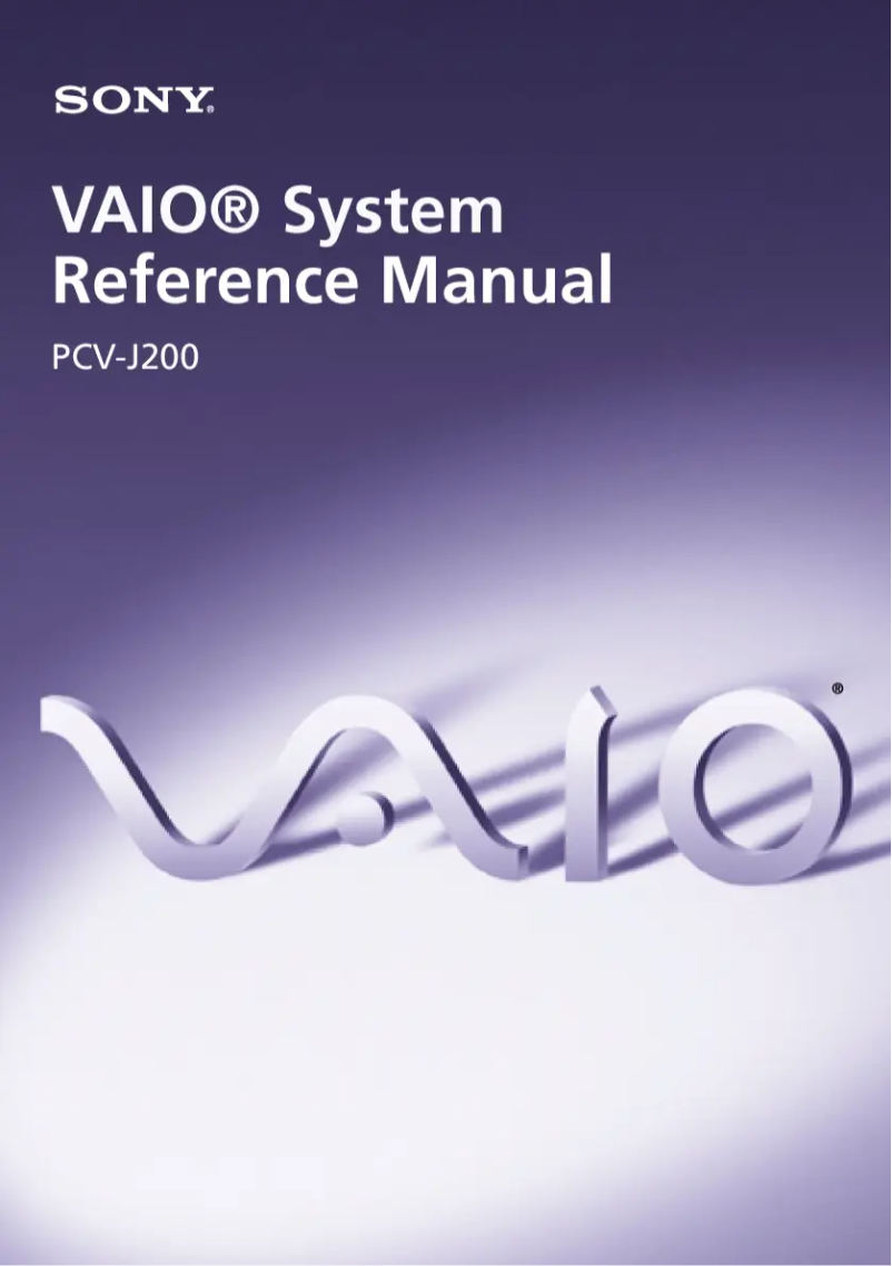 Imagen de la primera página del manual del dispositivo Vaio PCV-J200