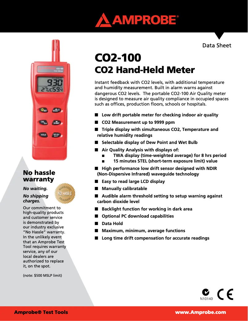 Image de la première page du manuel de l'appareil CO2-100