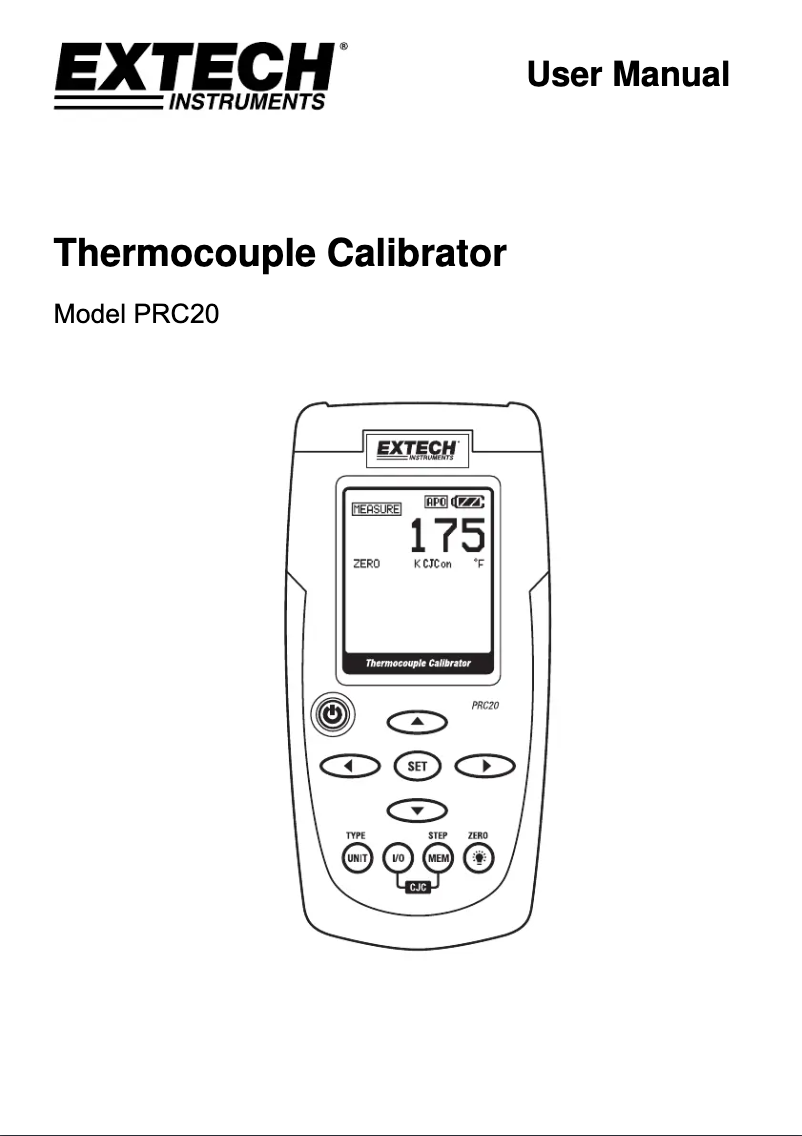 Image de la première page du manuel de l'appareil PRC20