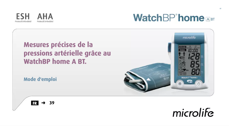 Image de la première page du manuel de l'appareil WatchBP Home A BT