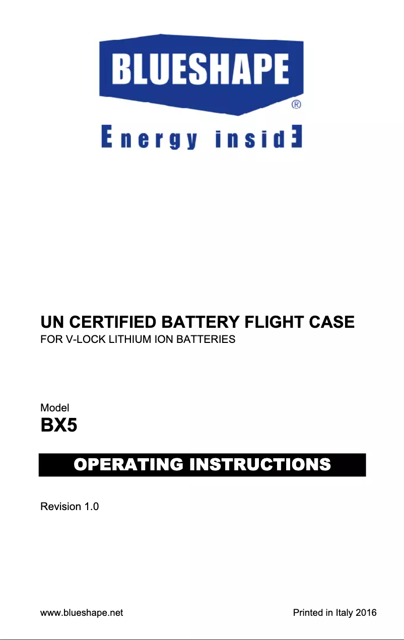 Image de la première page du manuel de l'appareil BX5