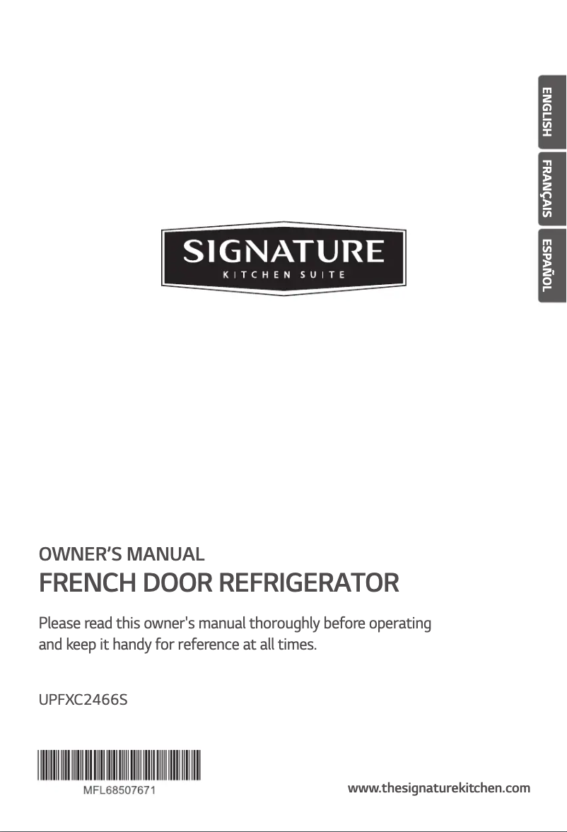 Page n°1 - Manuel utilisateur Signature UPFXC2466S