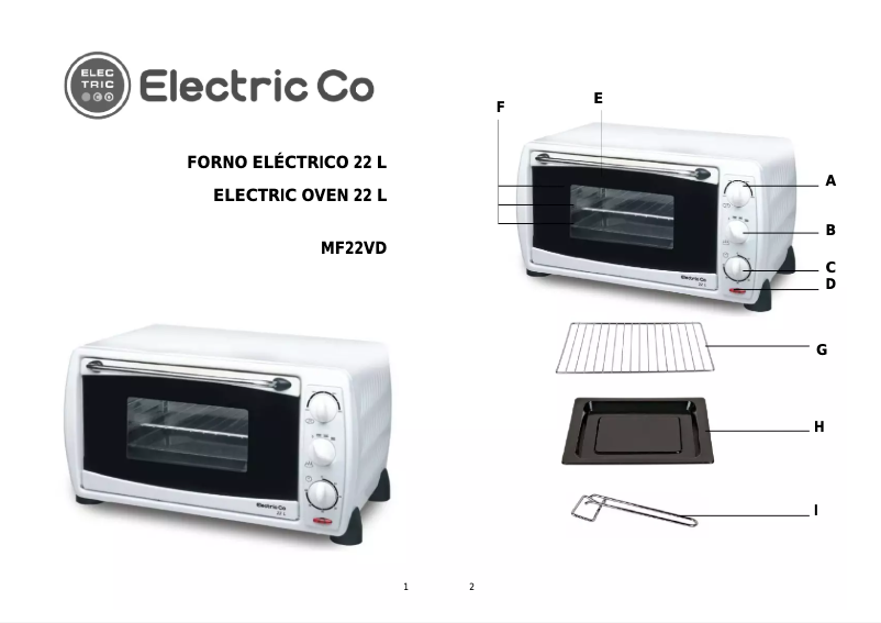 Page n°1 - Manuel utilisateur Electric Co MF22V