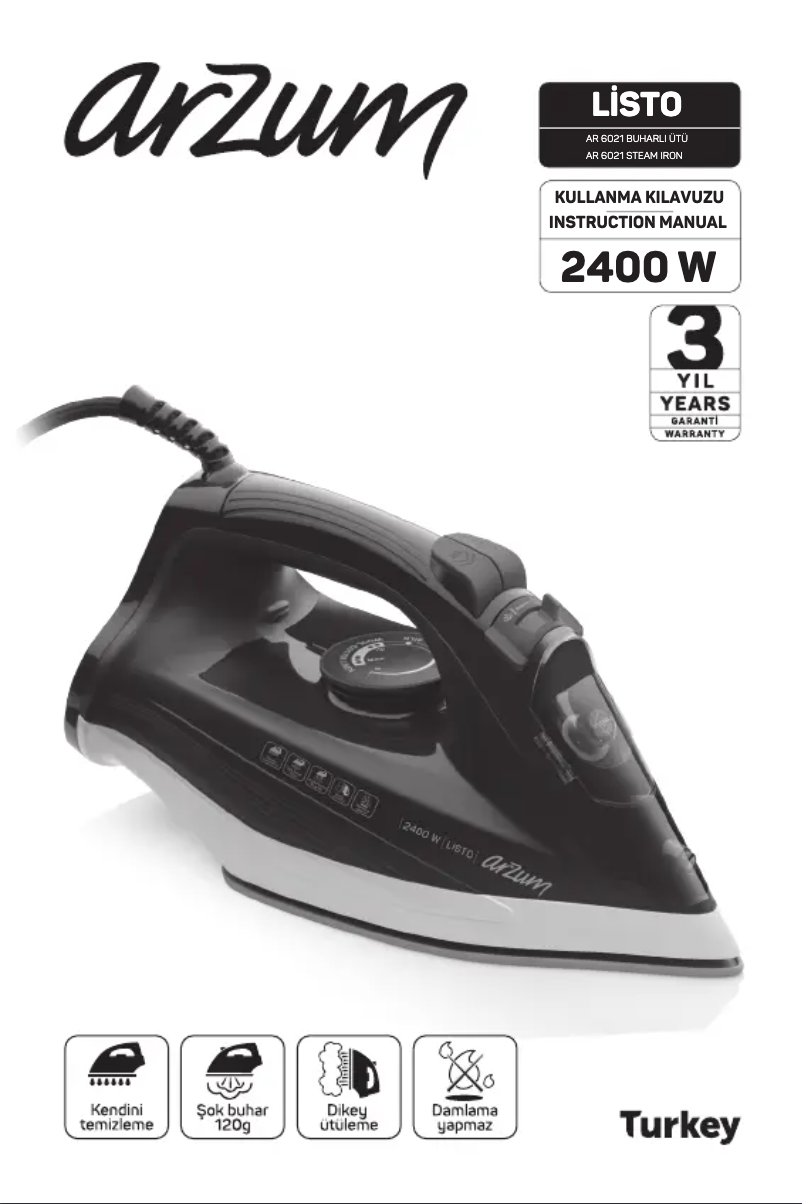 Page 1 de la notice Manuel utilisateur Arzum Listo AR6021