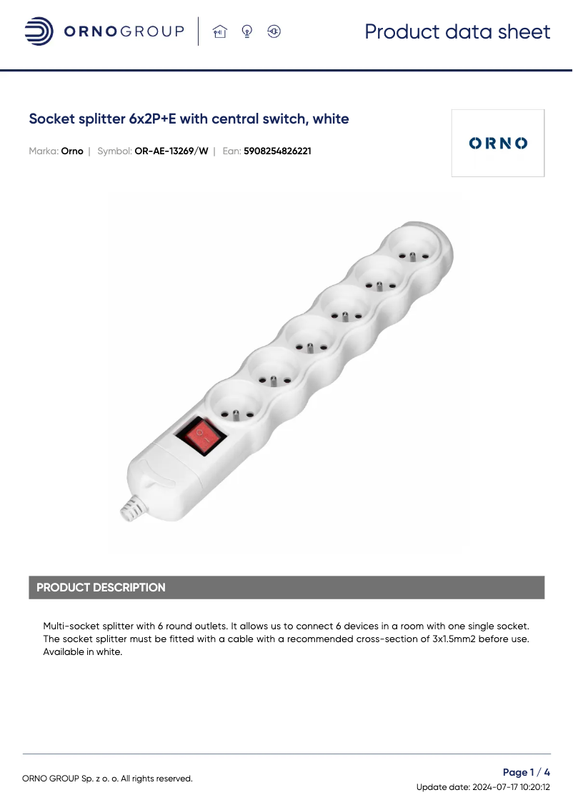 Image de la première page du manuel de l'appareil OR-AE-13269