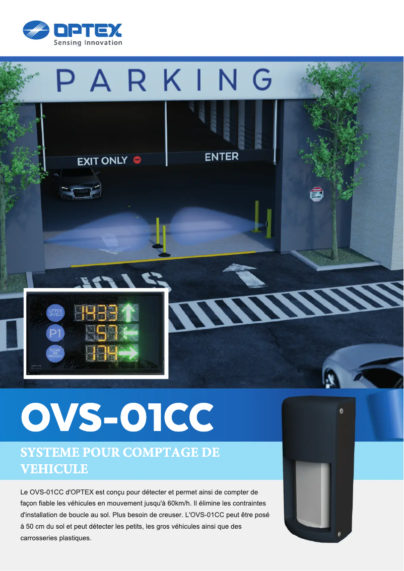 Page 1 de la notice Fiche technique Optex OVS-01CC