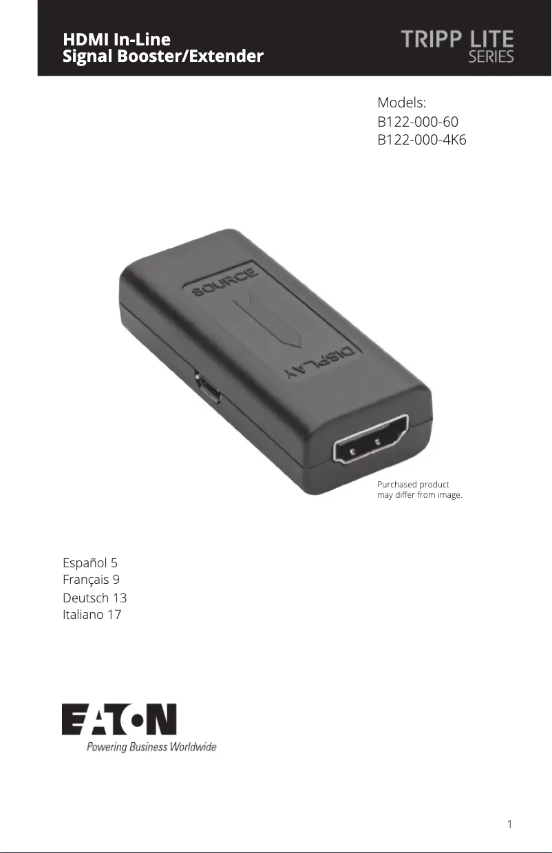 Page 1 de la notice Manuel utilisateur Tripp Lite B122-000-60
