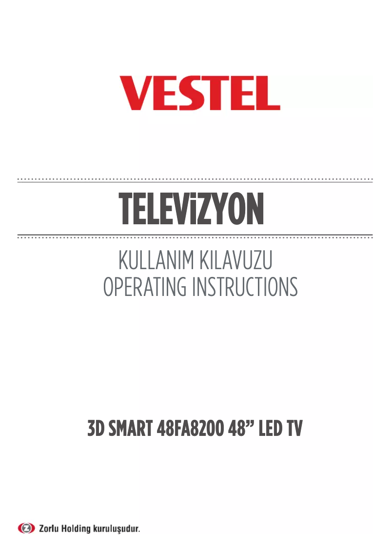 Page 1 de la notice Manuel utilisateur Vestel 48FA8200