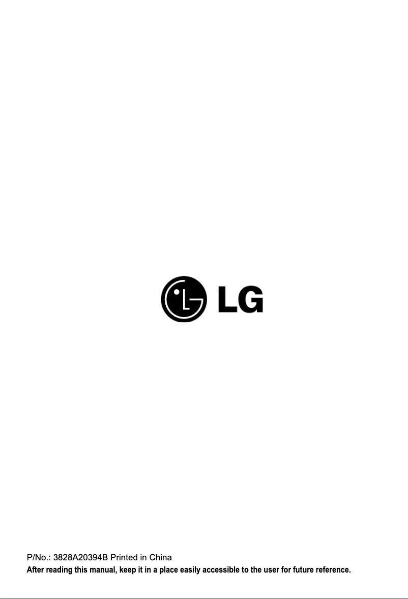Page n°1 - Manuel utilisateur LG LMNH186BTG0
