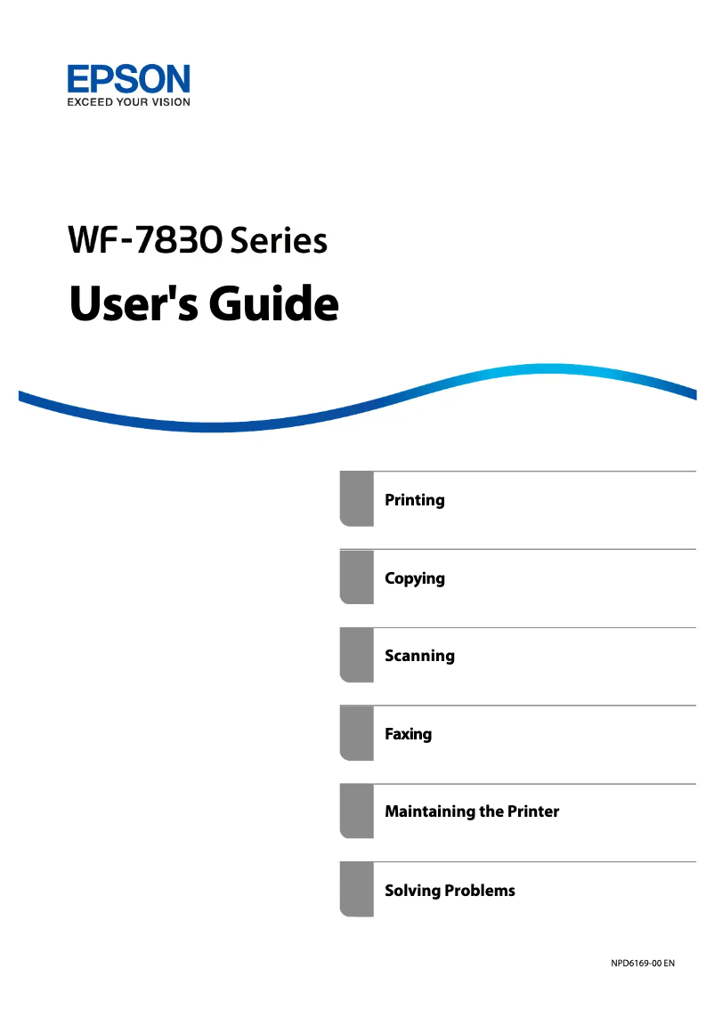 Image de la première page du manuel de l'appareil WorkForce WF-7835DTW